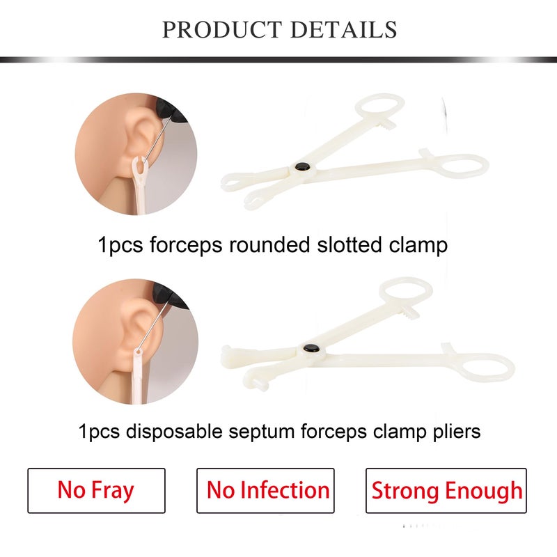 AVYRING Ear Piercing Kit Gold Stainless Steel Ear Piercing Needle Kit Disposable Earring Piercing Kit with Earring Stud Industrial Barbell 14G 16G 18G 20G Piecing Needles Clamps for Cartilage Tragus - Image 4