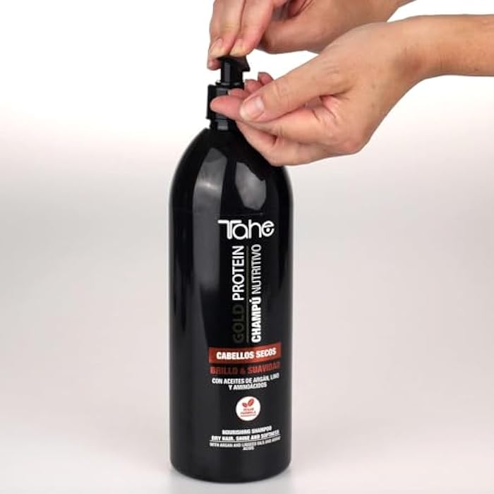 Tahe Gold Protein For Dry Hair Kit - Shampoo 1000ml + Mask 1000ml - Nourishing & Softness - Image 5