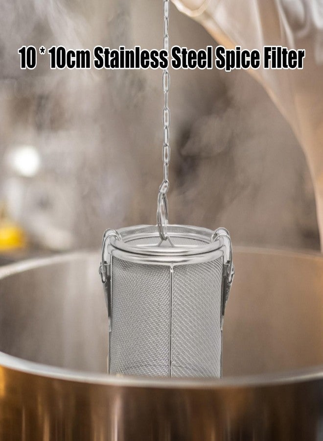 MDEOOSKY 10 * 10cm Stainless Steel Spice Filter, Mesh Design Tea Ball Strainer Soup Seasonings Seperation Basket Filter with Chain Hook, for Home Restaurant - Image 4