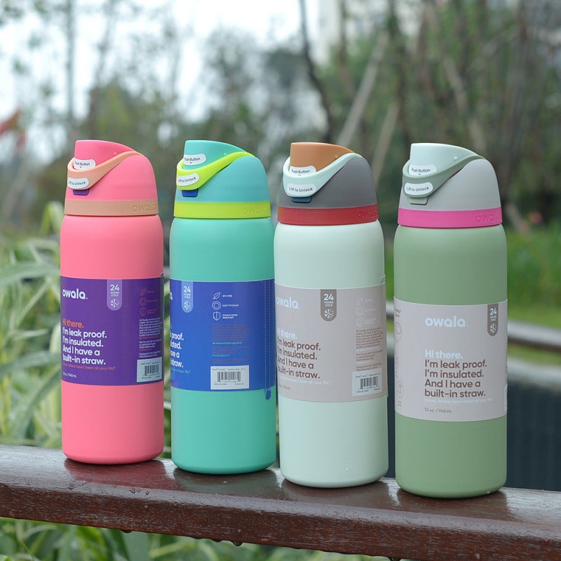 Stainless Steel Vacuum Insulated Tumbler with Straw, One-Button Open, Dual Drinking Modes, Sport Water Bottle - Image 2