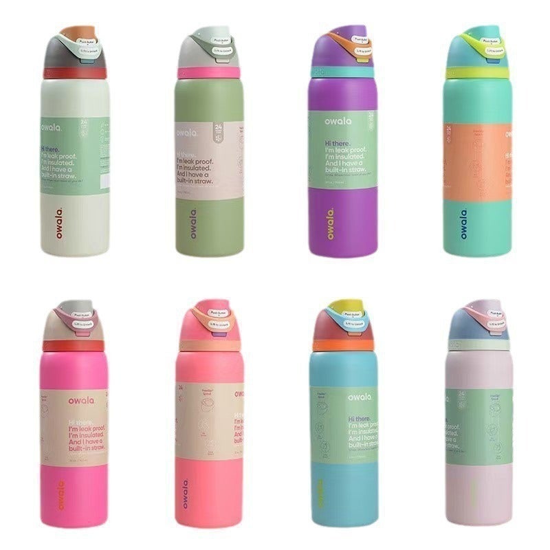 Stainless Steel Vacuum Insulated Tumbler with Straw, One-Button Open, Dual Drinking Modes, Sport Water Bottle - Image 5