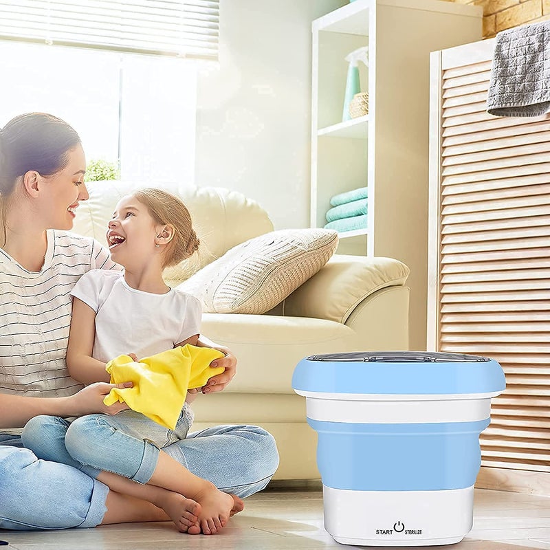 AUREUS AUREUS Portable Mini Folding Clothes Washing Machine Bucket Automatic Foldable Washer for Home Travel SelfDriving  - Image 2