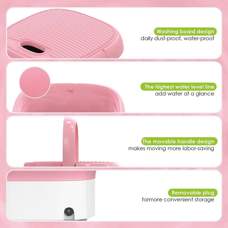 AUREUS AUREUS Portable Mini Folding Clothes Washing Machine Bucket Automatic Foldable Washer for Home Travel SelfDriving  - Image 4