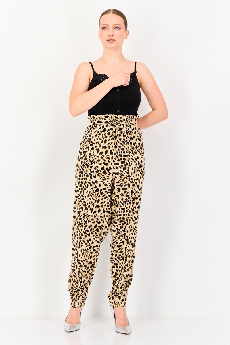 DOROTHY PERKINS Women Regular Fit Animal Print Straight Pants, Multicolor - Image 4