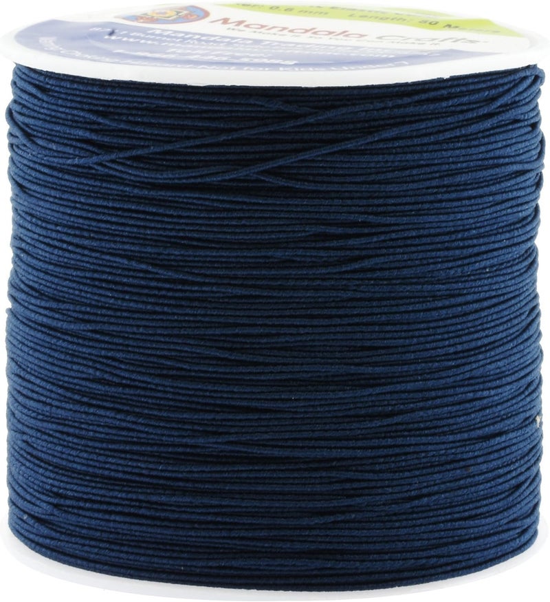 Mandala Crafts Navy Blue Shirring Elastic Thread for Sewing, Knitting, Smocking, and DIY Crafts - 87 Yards 0.6mm Fine Thin Stretch Thread for Sewing Machines - Image 1