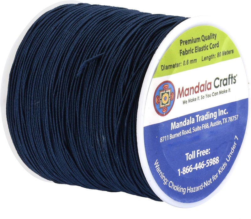 Mandala Crafts Navy Blue Shirring Elastic Thread for Sewing, Knitting, Smocking, and DIY Crafts - 87 Yards 0.6mm Fine Thin Stretch Thread for Sewing Machines - Image 2