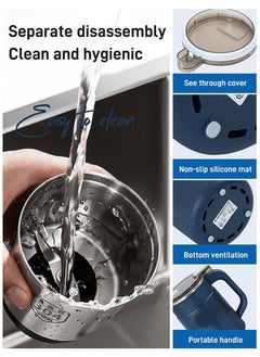 ELIKLIV Home Mini Grinder Coffee Bean Grinder Multifunctional Kitchen Grinder Stainless Steel Grinder Bean Grinder Household Grain Grinder (Blue)  - Image 4