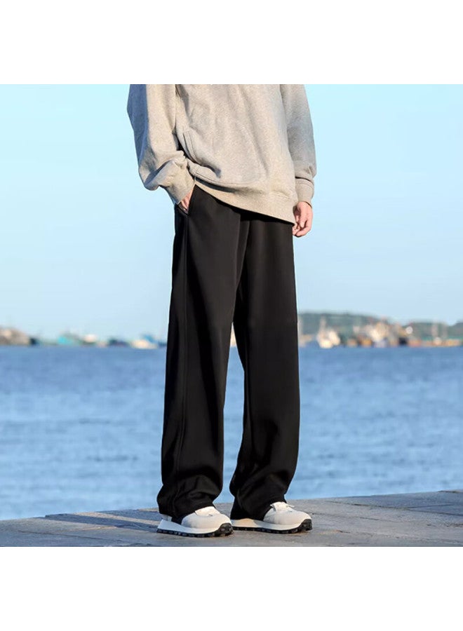Homlean American Retro Casual Pants For Men, Spring And Summer Comfortable Versatile Loose-fitting Wide-leg Trousers, An04 White-gray, XL - Image 4