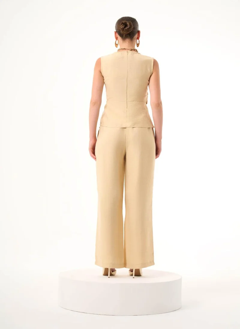 MIZALLE Elastic Drawing Trousers