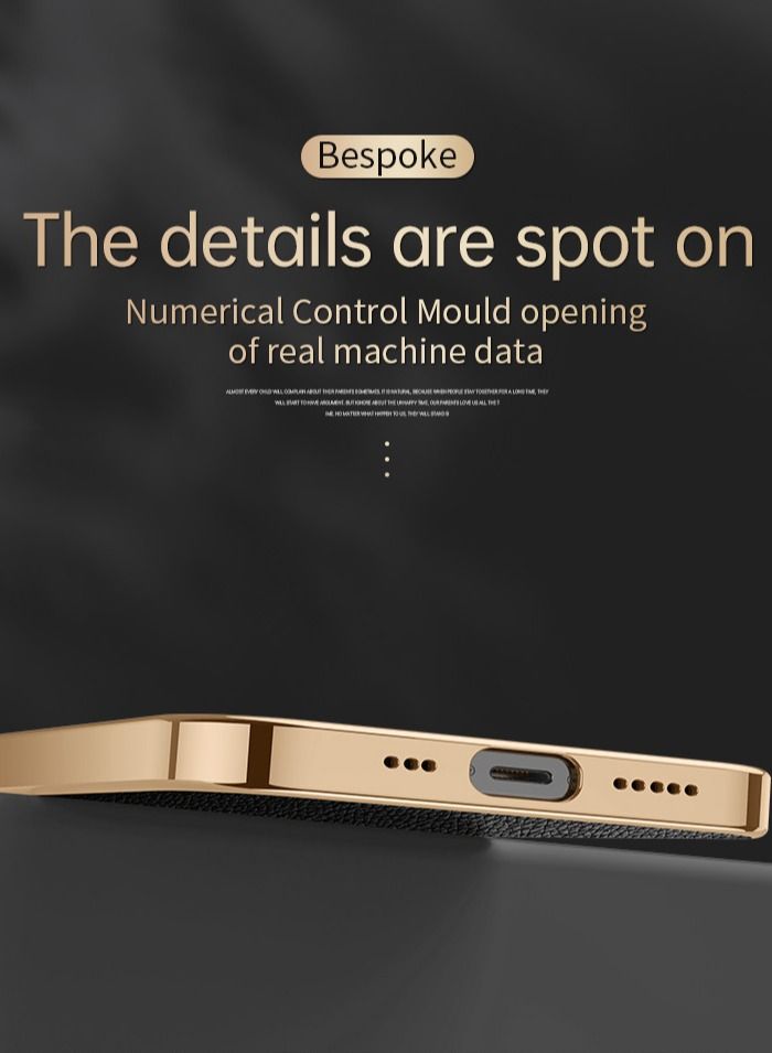 SULADA Case for Apple iPhone 14 Pro Max 6.7 inch Slim Luxury Business Style Retro Classic PU Electroplate Shiny Gold Frame Soft Hybrid Bumper Shockproof Cover Protective Cover Green - Image 3