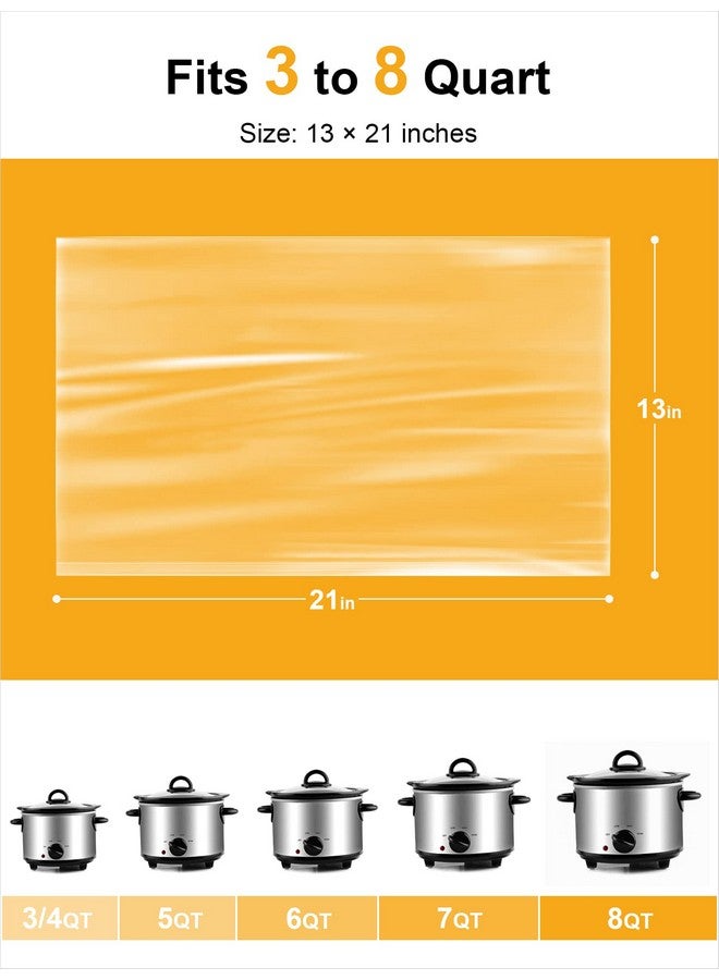 SMARTAKE Slow Cooker Liners, Large Size 13"x 21" Disposable Cooking Bags, Fit 3QT to 8QT for Slow Cooker, Cooking Trays, Suitable for Oval & Round Pots, 60 Liners - Image 1