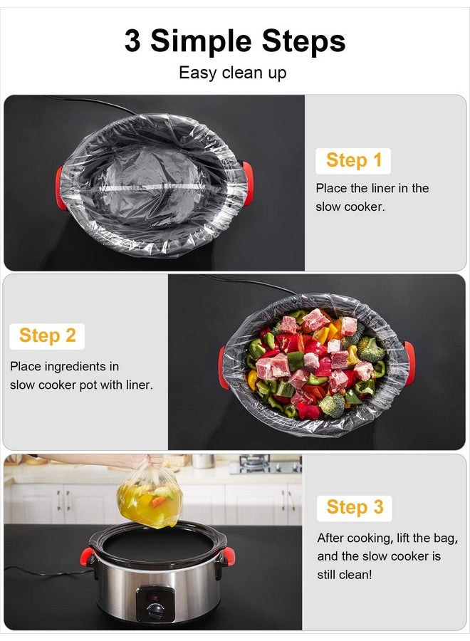 SMARTAKE Slow Cooker Liners, Large Size 13"x 21" Disposable Cooking Bags, Fit 3QT to 8QT for Slow Cooker, Cooking Trays, Suitable for Oval & Round Pots, 60 Liners - Image 4