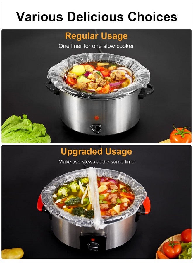 SMARTAKE Slow Cooker Liners, Large Size 13"x 21" Disposable Cooking Bags, Fit 3QT to 8QT for Slow Cooker, Cooking Trays, Suitable for Oval & Round Pots, 60 Liners - Image 3