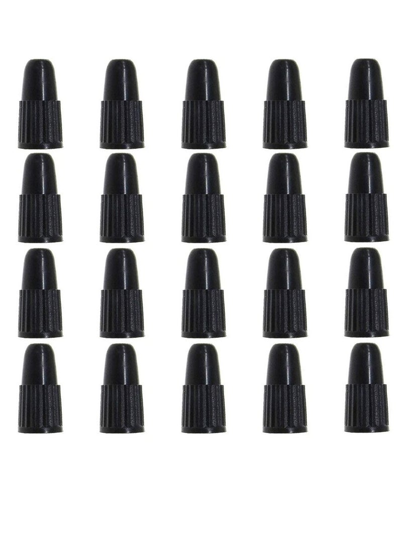 Y&D 20 Pack Valve Caps, Plastic Bike Dust Caps Tire, Bicycle, French Stem Cover for Mountain, Road Bikes, Racing, Corrosion Resistance, Accessories, Outdoors (Black) - Image 1