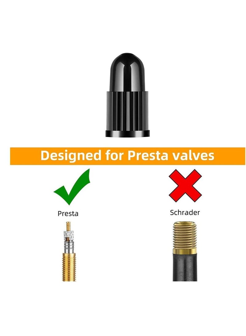 Y&D 20 Pack Valve Caps, Plastic Bike Dust Caps Tire, Bicycle, French Stem Cover for Mountain, Road Bikes, Racing, Corrosion Resistance, Accessories, Outdoors (Black) - Image 2