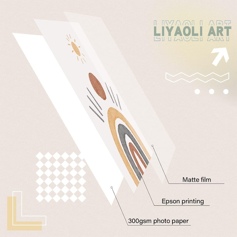 LIYAOLI ديكور حضانة بوهو لفتاة من ليياولي - مطبوعات فنية حائطية "أنت محبوبة جدًا" - مجموعة من 4 قطع غير مؤطرة بحجم 8 × 10 بوصة، ديكور قوس قزح بوهو بالألوان المائية الأبجدية لغرفة نوم الفتيات وغرفة ألعاب الأطفال - Image 5