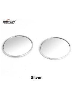 WINCA Winca 1pcs Blind Spot Car Mirrors, 2 Inch Round HD Glass Convex Rear View Wide Angle Side Mirror Blindspot with Self Adhesive Back for Universal Vehicles For Safe Driving (Silver)  - Image 2