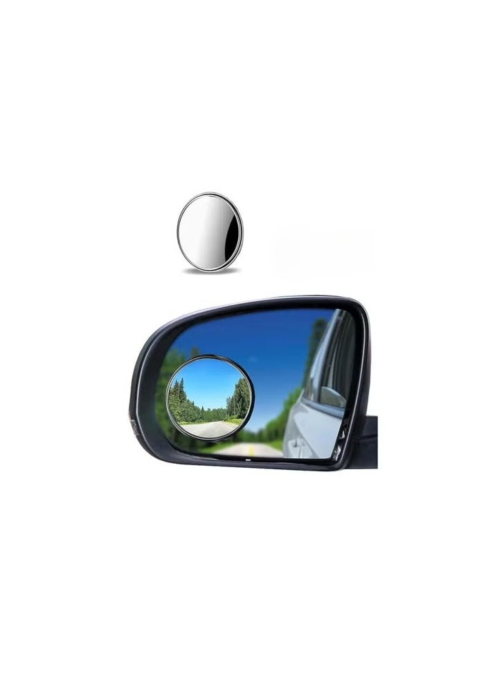 WINCA Winca 1pcs Blind Spot Car Mirrors, 2 Inch Round HD Glass Convex Rear View Wide Angle Side Mirror Blindspot with Self Adhesive Back for Universal Vehicles For Safe Driving (Silver)  - Image 1