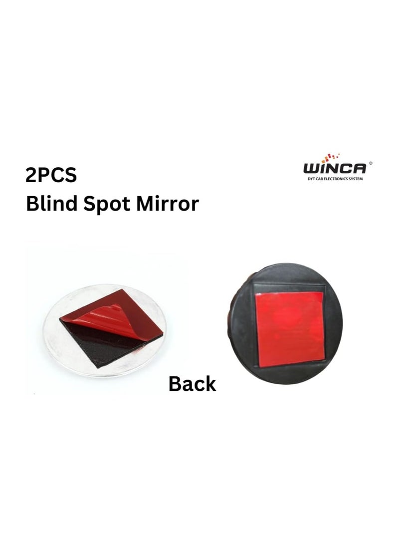 WINCA Winca 1pcs Blind Spot Car Mirrors, 2 Inch Round HD Glass Convex Rear View Wide Angle Side Mirror Blindspot with Self Adhesive Back for Universal Vehicles For Safe Driving (Silver)  - Image 4
