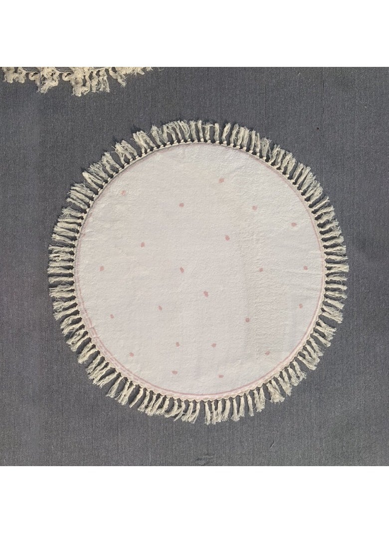 Loquat Circular Fringe Print Machine Washable Carpet  - Image 1