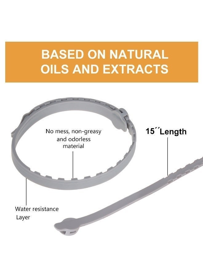 سعودي سيليكت طوق طارد للبراغيث والقراد للكلاب لمدة 8 أشهر، مقاس واحد يناسب الجميع، طوق طارد رمادي قابل للتعديل، يقتل ويطرد البراغيث والقراد واليرقات - Image 2