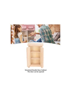 Generic 1:12 Dollhouse Wardrobe, Wooden Miniature Double Door Closet Furniture Accessory for Bedroom Living Room  - Image 5