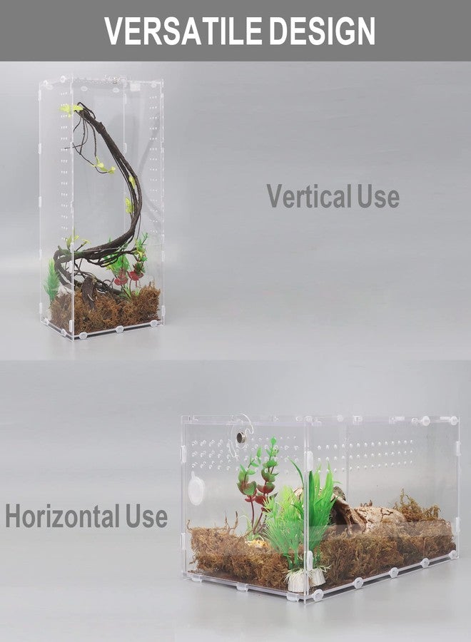 Aiicioo Micro Habitat Terrarium Enclosure 8x6x14 Inches Tarantula Enclosure Box Insect Habitat Clear Acrylic Reptile Feeding Tank for Jumping Spiders Insect Small Tree Dwelling Reptiles - Image 4