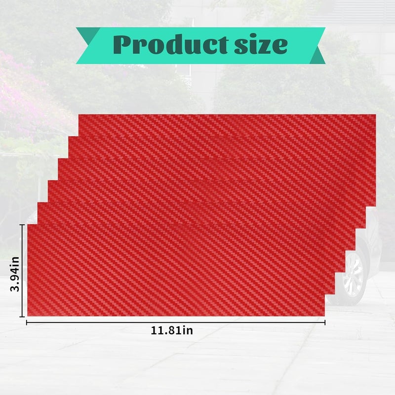 BLAKAYA Compatible with Carbon Fiber Vinyl Wrap 11.8" x 4" Chevy Bowtie Emblem Wrap Kit with Spatula and Cutter 6 Pcs Universal Red Logo Overlay - Image 2