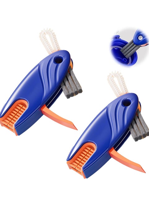 2Pcs Water Bottle Gap Cleaner Silicone Cupping BrushMultifunctional 4-in-1 Cup Lid Cleaning with 360-degree Dark Blue
