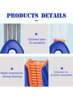 CMGTYYD 2Pcs Water Bottle Gap Cleaner Silicone Cupping BrushMultifunctional 4-in-1 Cup Lid Cleaning with 360-degree Dark Blue  - Image 3