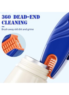 CMGTYYD 2Pcs Water Bottle Gap Cleaner Silicone Cupping BrushMultifunctional 4-in-1 Cup Lid Cleaning with 360-degree Dark Blue  - Image 4