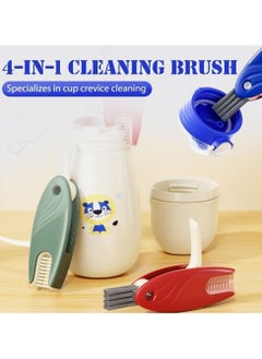 CMGTYYD 2Pcs Water Bottle Gap Cleaner Silicone Cupping BrushMultifunctional 4-in-1 Cup Lid Cleaning with 360-degree Dark Blue  - Image 5