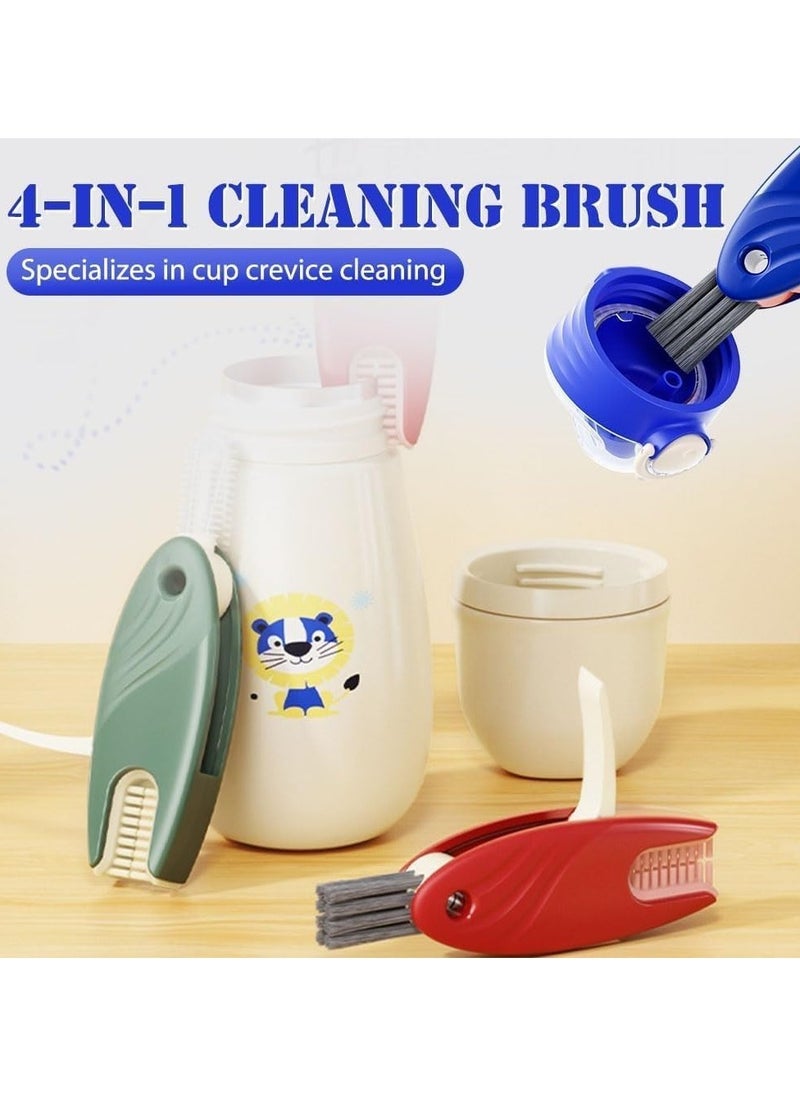 CMGTYYD - 2Pcs Water Bottle Gap Cleaner Silicone Cupping BrushMultifunctional 4-in-1 Cup Lid Cleaning with 360-degree Dark Blue - Image 1