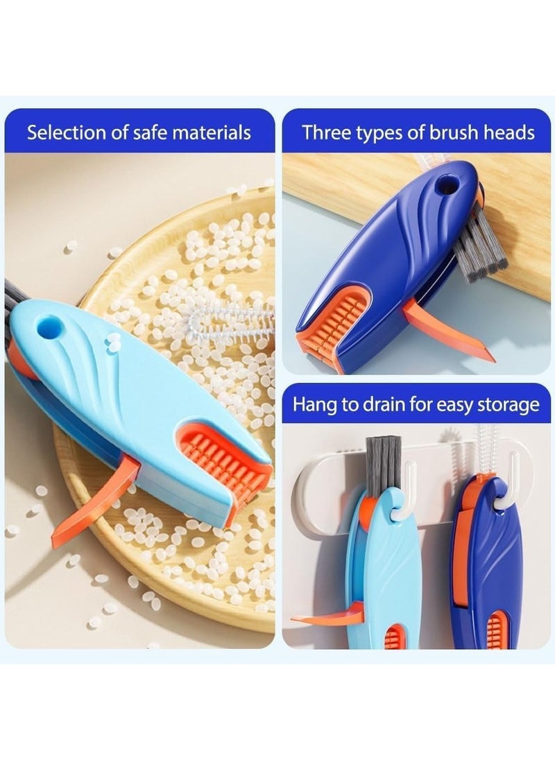 CMGTYYD - 2Pcs Water Bottle Gap Cleaner Silicone Cupping BrushMultifunctional 4-in-1 Cup Lid Cleaning with 360-degree Dark Blue - Image 1