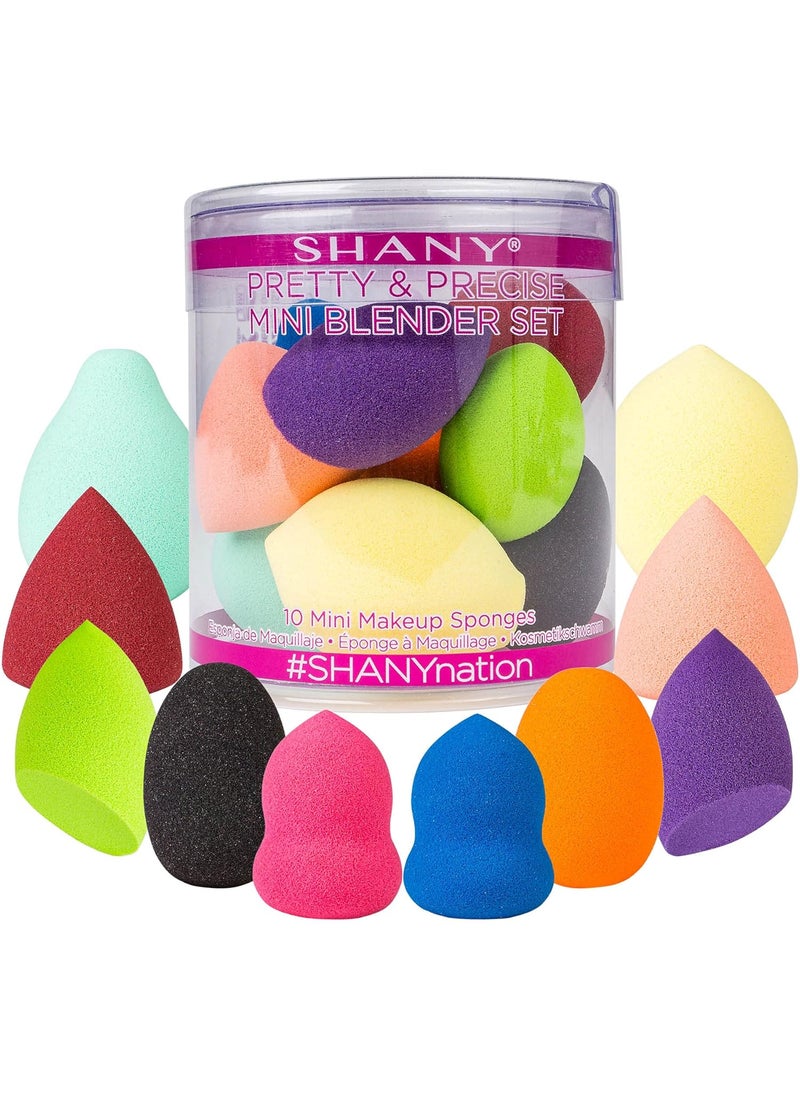 Shany SHANY Pretty & Precise Mini Makeup Blender Puff Set - Premium Latex-Free Makeup Blender Beauty Sponges For Foundation and Blending - Set of 10 