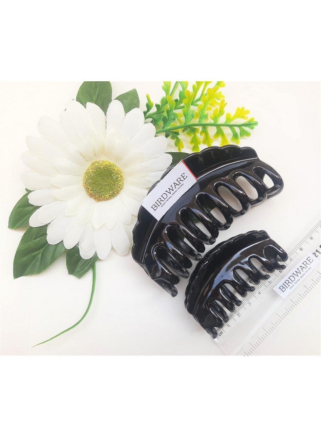 BIRDWARE hair clips for women hair clutchers hair claw Hair Accessories Imported Rubber Acrylic Material Stone Butterfly | (Big & Medium Size Black)(Pack of 2) - Image 5