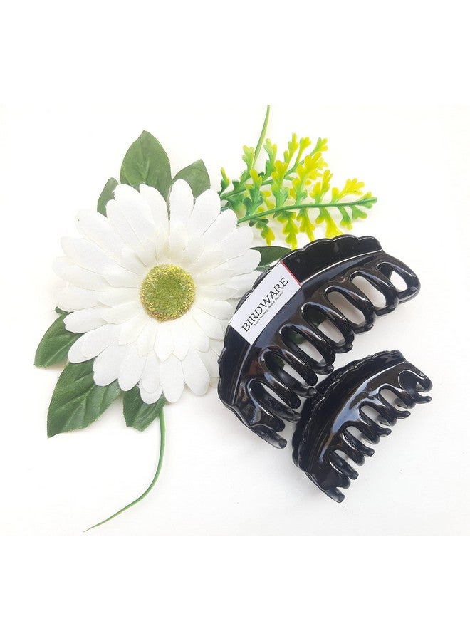 BIRDWARE hair clips for women hair clutchers hair claw Hair Accessories Imported Rubber Acrylic Material Stone Butterfly | (Big & Medium Size Black)(Pack of 2) - Image 4
