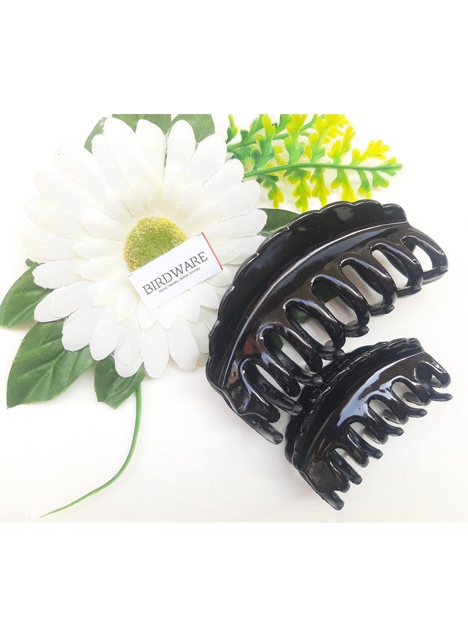BIRDWARE hair clips for women hair clutchers hair claw Hair Accessories Imported Rubber Acrylic Material Stone Butterfly | (Big & Medium Size Black)(Pack of 2) - Image 1