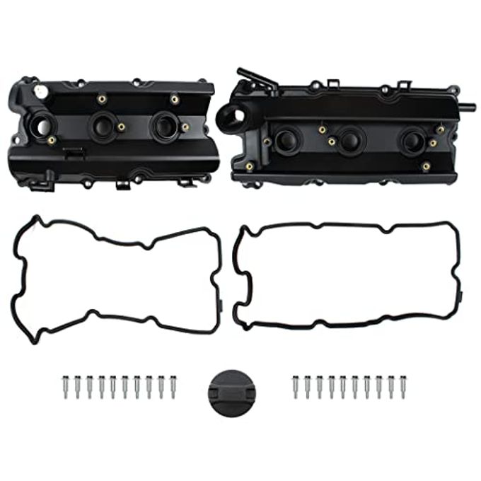 Cns Left & Right Engine Valve Cover with Gasket Compatible with 2003-2008 Infiniti/Nissan 3.5L (3498cc) DOHC V6 - Image 1