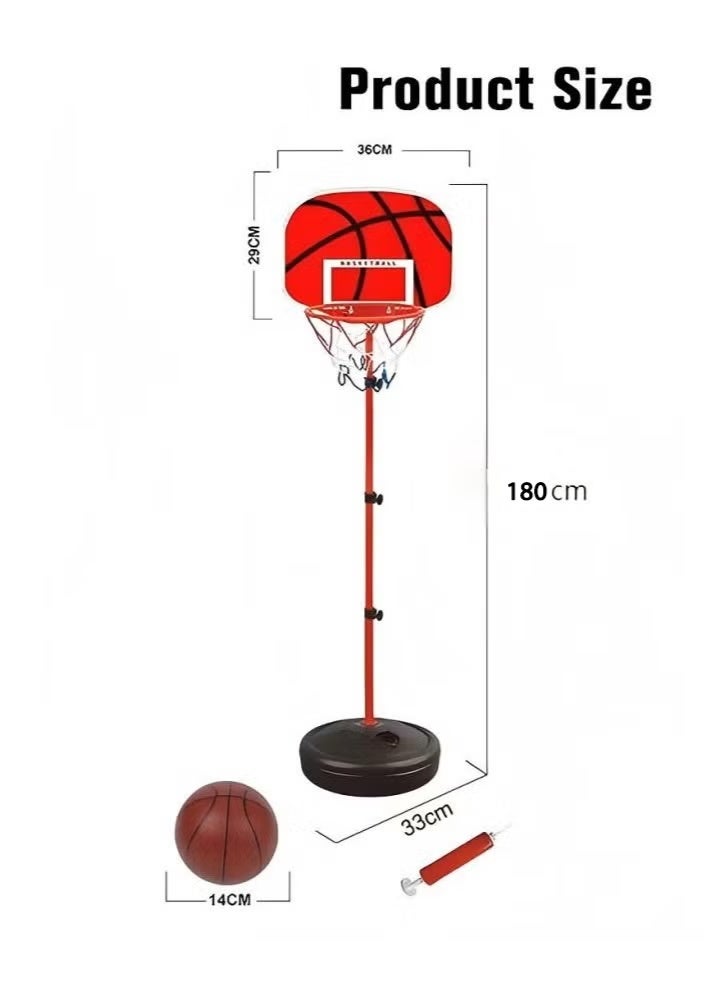 180 سم كرة السلة وقف حلقة مجموعة ، تشمل حامل السلة للأطفال الكرة والمنفخ ، وقف كرة السلة القابل للتعديل ، حامل السلة حلقة الهدف ، لعبة النشاط الرياضي المتعة في الهواء الطلق ، حلقة كرة السلة للأطفال القابلة للتعديل مع الكرة والمضخة ، لعبة النشاط الرياضي في الهواء الطلق هدية الطفل الصغير. - Image 2