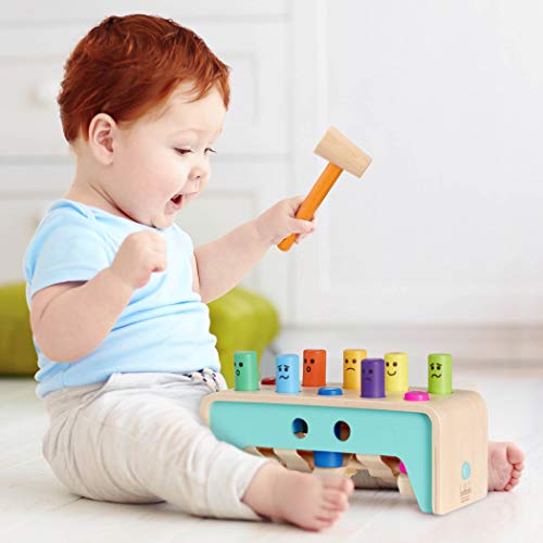 Battat Wooden Hammer Toy for Kids Toddlers Pounding Bench with Pegs and Mallet Colorful Developmental Toy 1 Year Pound Count Bench - Image 5