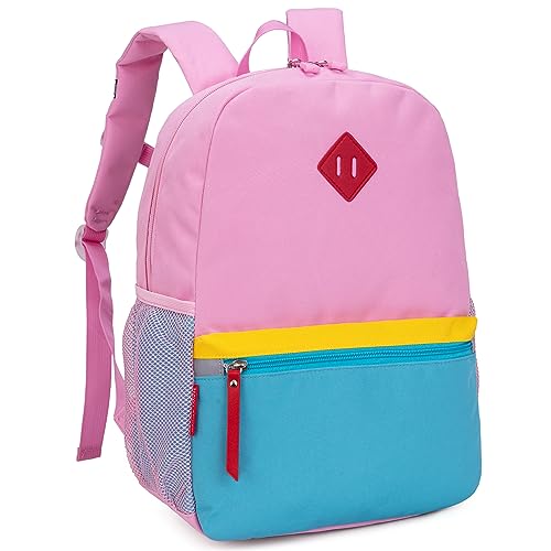 HawLander Little Kids Backpack for Boys or Girls, Toddler School Bag Fits 3 to 6 years old, Pink Blue, 15 Inch - Image 4