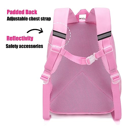 HawLander Little Kids Backpack for Boys or Girls, Toddler School Bag Fits 3 to 6 years old, Pink Blue, 15 Inch - Image 3