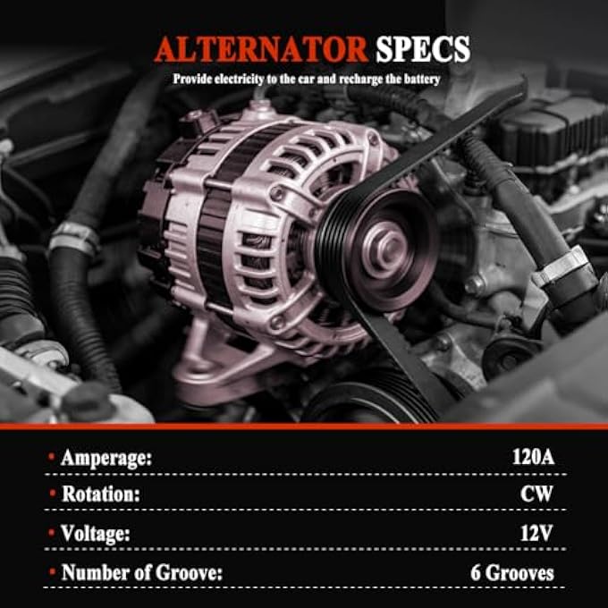 HY-SPEED Alternator Compatible with Rogue L4 2.5L 2014 2015 2016 2017 2018 2019 14 15 16 17 18 19 Replaces# 231004BA0A 231004BA0B 849149 - Image 3