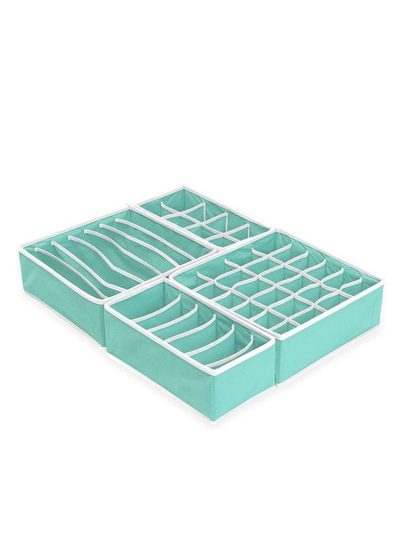 4 Pcs Underwear Drawer Organizers Divider, Closet Socks Organizer and Storage Boxes for Lingerie, Bra, Undies - Image 2