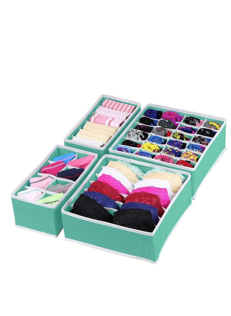 4 Pcs Underwear Drawer Organizers Divider, Closet Socks Organizer and Storage Boxes for Lingerie, Bra, Undies - Image 1