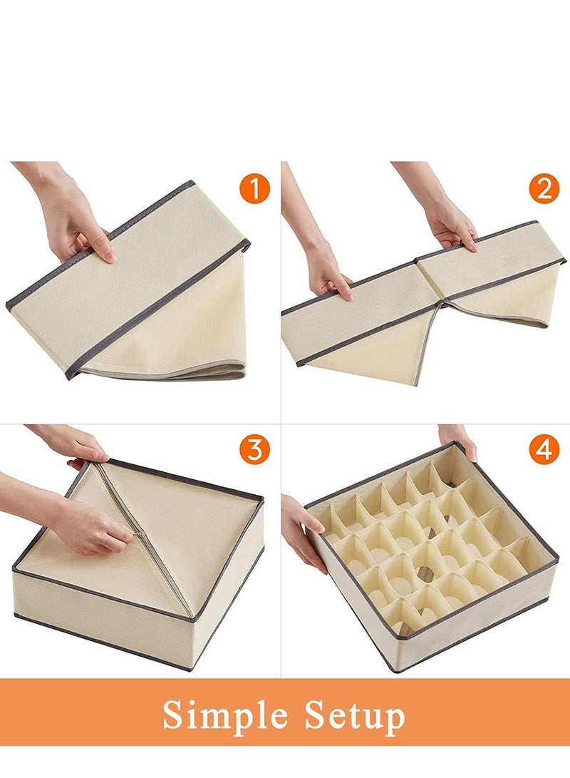 4 Pcs Underwear Drawer Organizers Divider, Closet Socks Organizer and Storage Boxes for Lingerie, Bra, Undies - Image 4