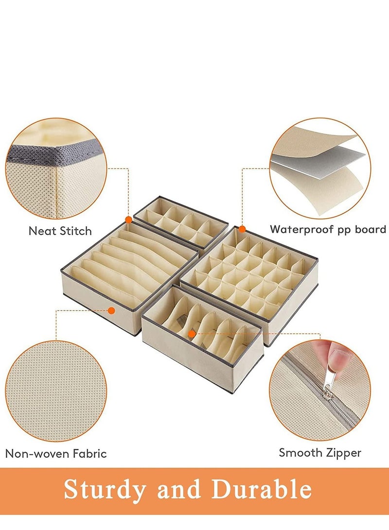 4 Pcs Underwear Drawer Organizers Divider, Closet Socks Organizer and Storage Boxes for Lingerie, Bra, Undies - Image 5