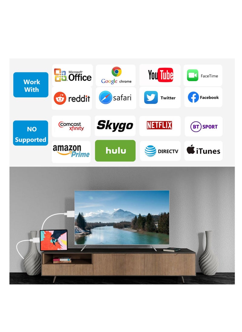 Lightning to HDMI Cable, Digital AV Adapter, High-Speed to HDMI, 1080P HD Video Sync Screen Connector, i Phone to HDMI for TV Projector Monitor, HDMI Public Line, 2m