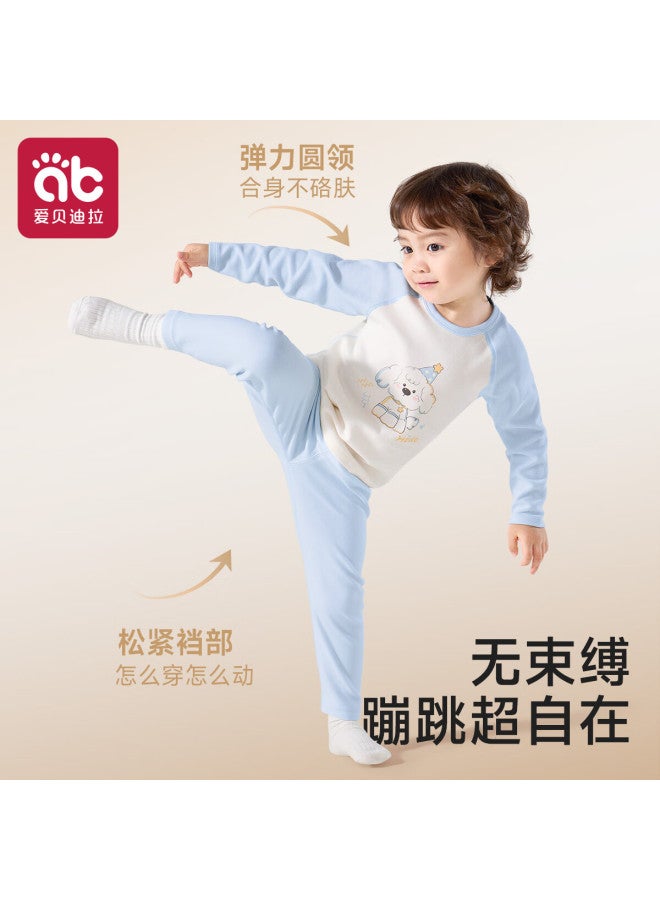 Aibedila Children's Sleepwear Boys And Girls Autumn Modal Cotton A-class Long Sleeve Thermal Homewear Set